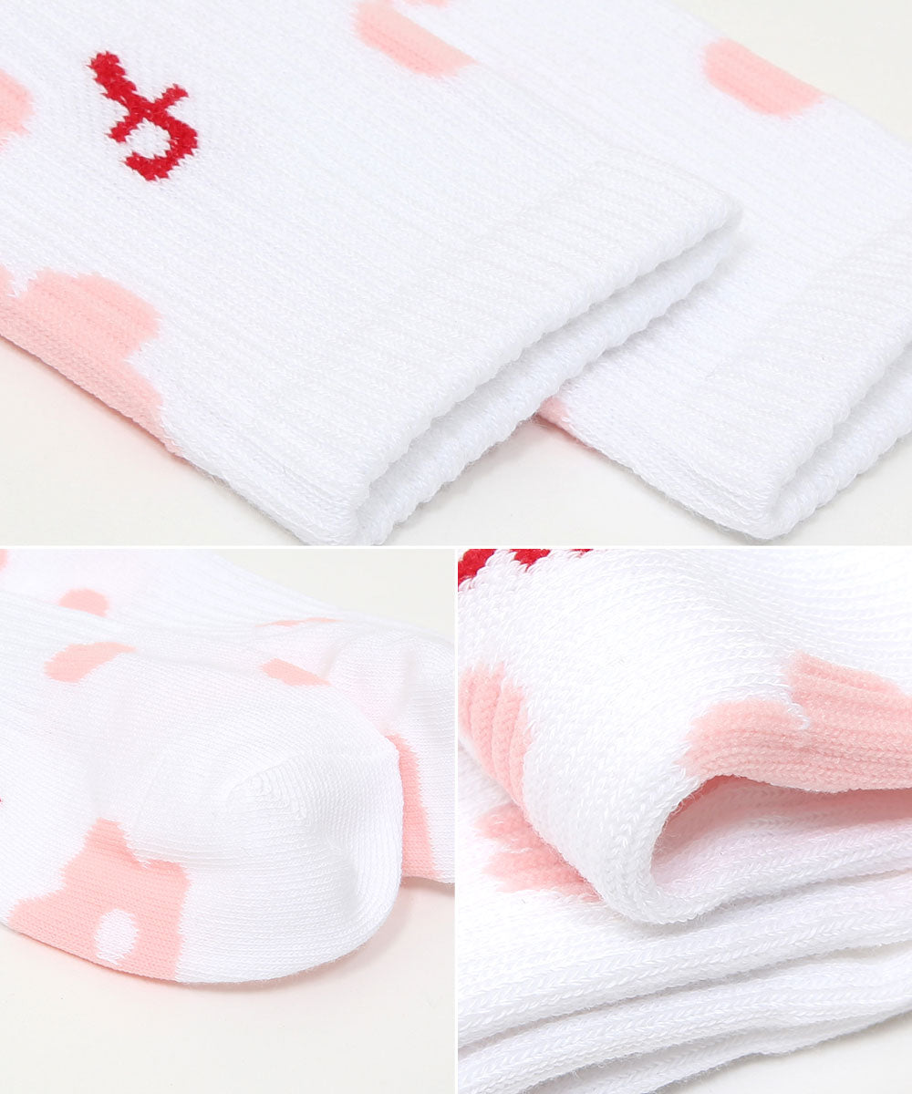 Women's Premium Combed Cotton Floral Ribbed Crew Socks