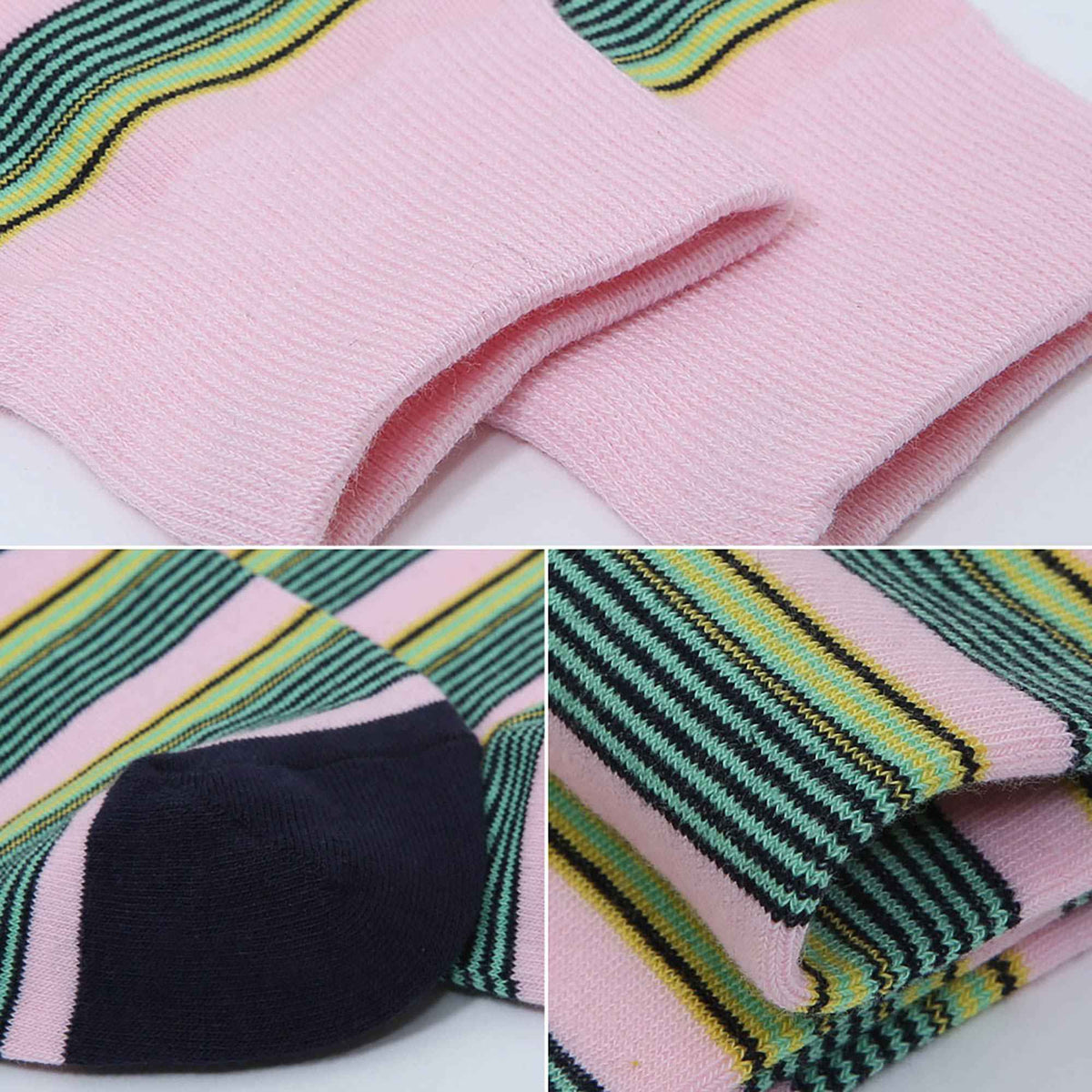 Men's Premium Combed Cotton Striped Crew Socks