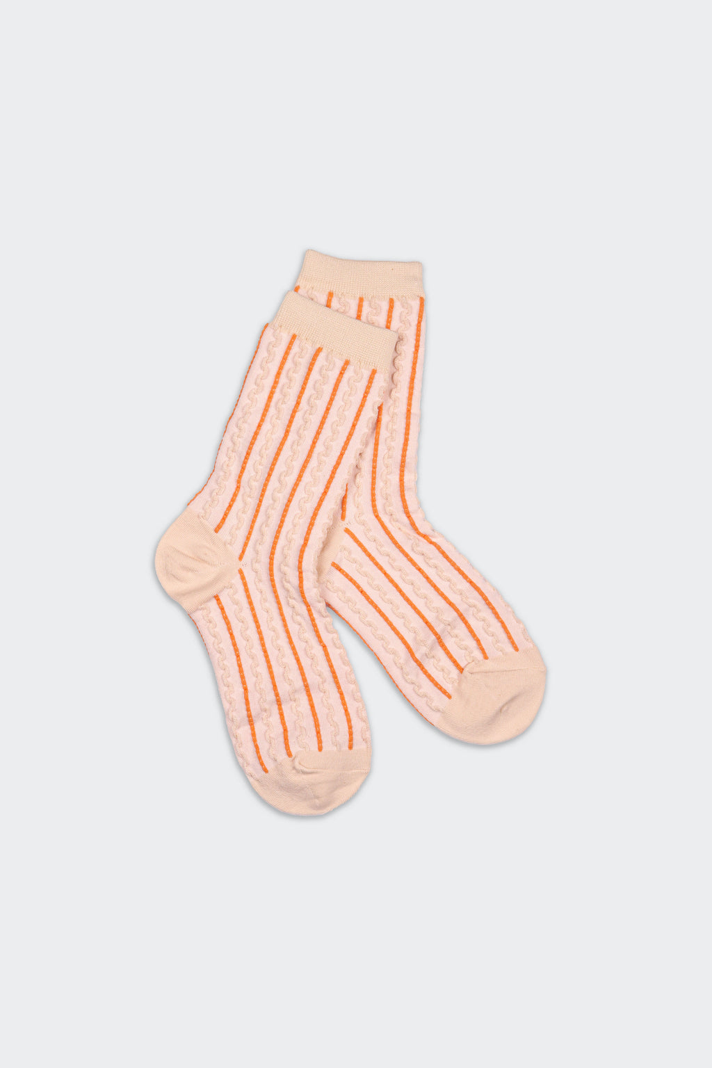 Women's Textured Cable Knit Everyday Socks Cream