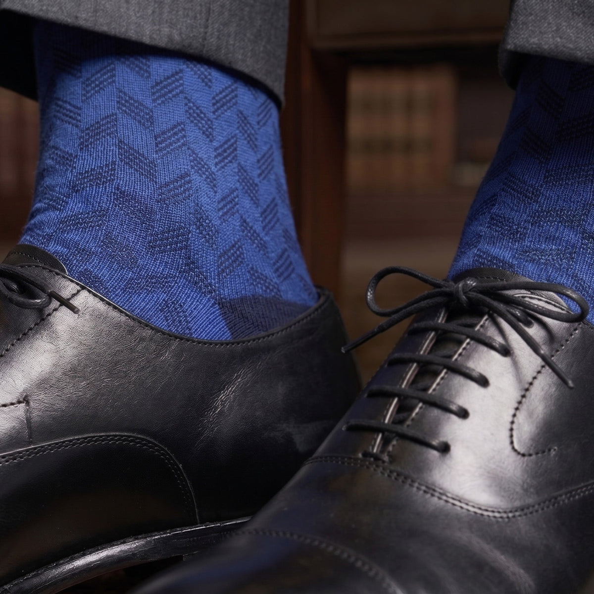 Men's Premium Combed Cotton Geometric Pattern Crew Socks
