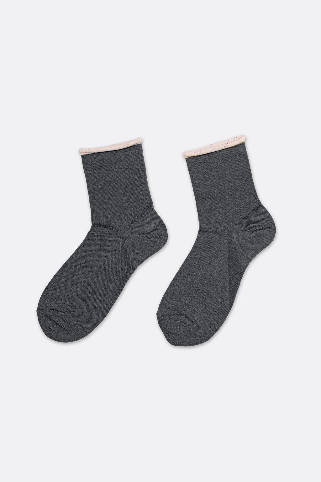 Women's Premium Combed Cotton Rolled Cuff Quarter Socks Gray