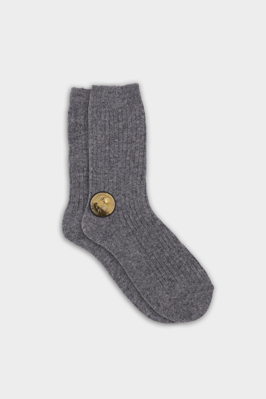 Women's Cozy Ribbed Cashmere Wool Crew Socks Gray