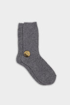 Women's Cozy Ribbed Cashmere Wool Crew Socks Gray