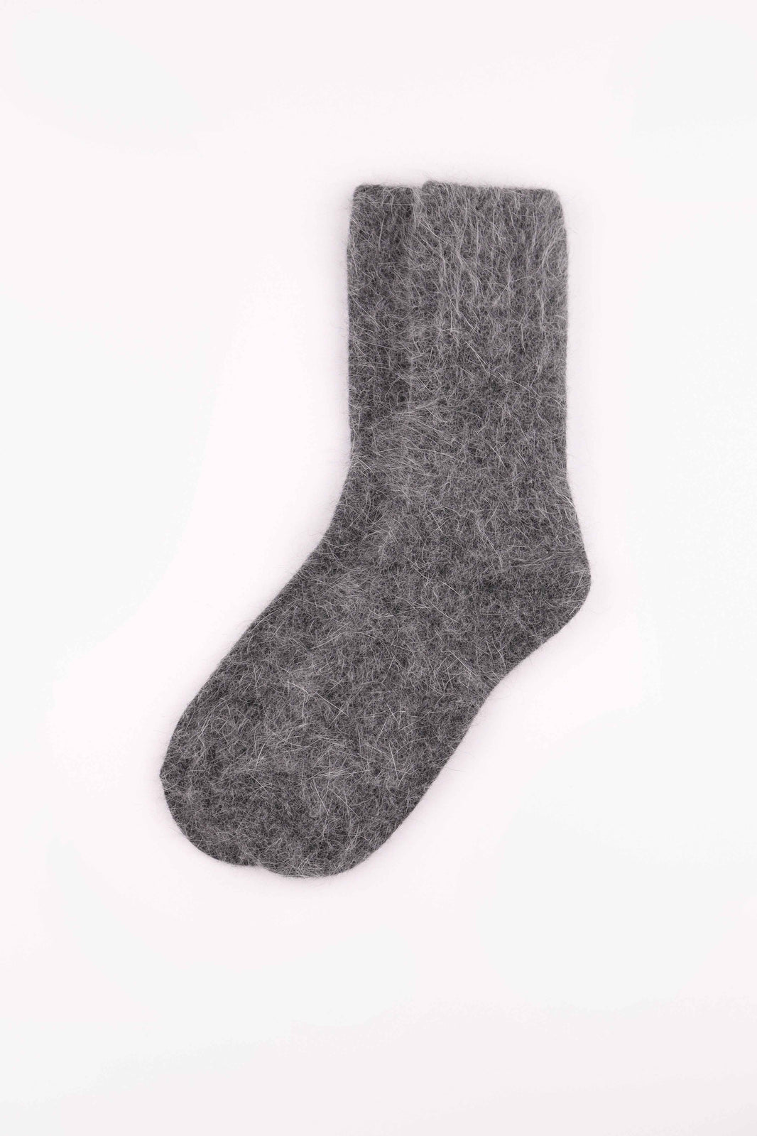 Women's Premium Angora Merino Wool Ribbed Winter Socks Gray