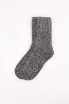 Women's Premium Angora Merino Wool Ribbed Winter Socks Gray