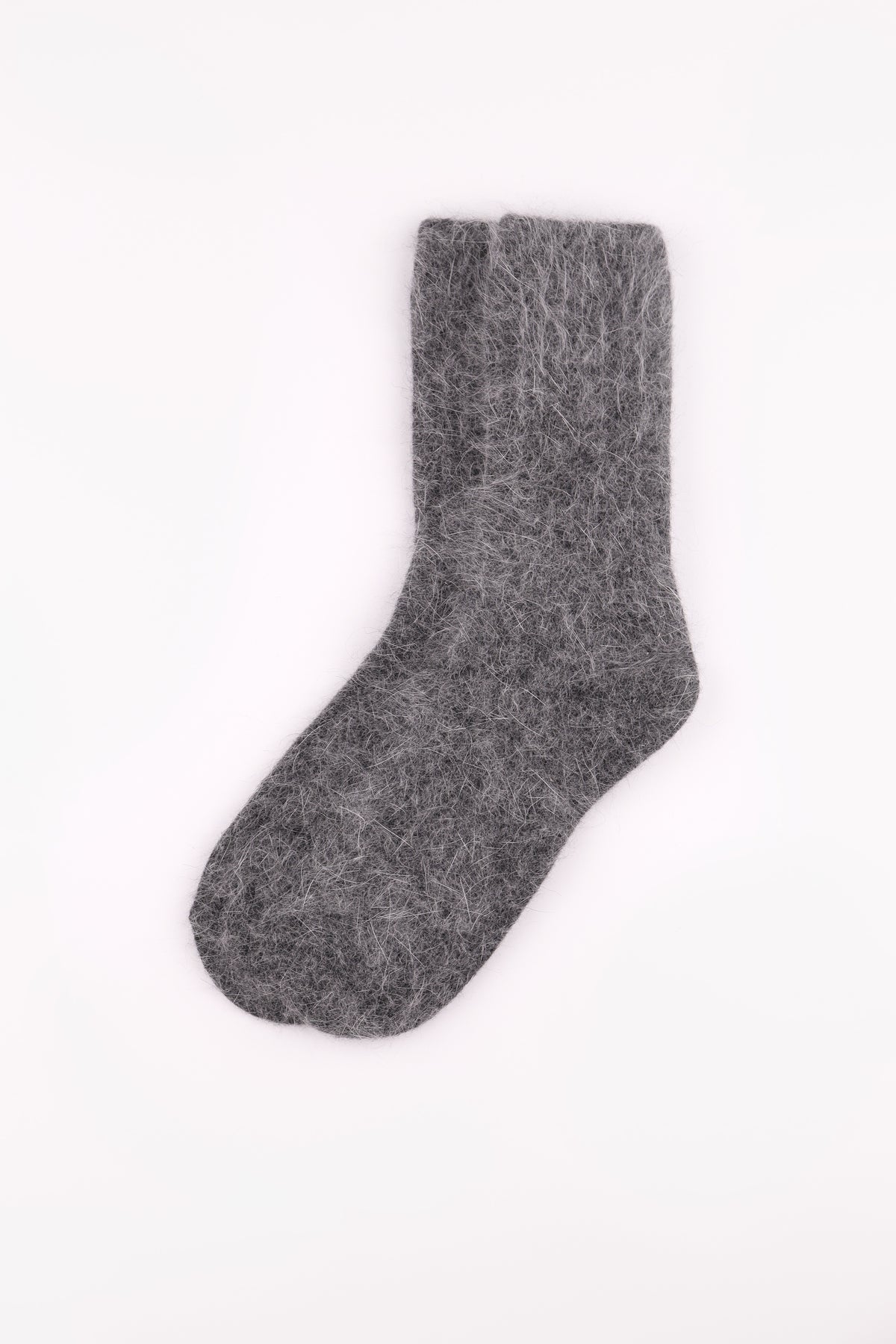 Women's Premium Angora Merino Wool Ribbed Winter Socks Gray
