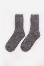 Women's Premium Angora Merino Wool Ribbed Winter Socks Gray