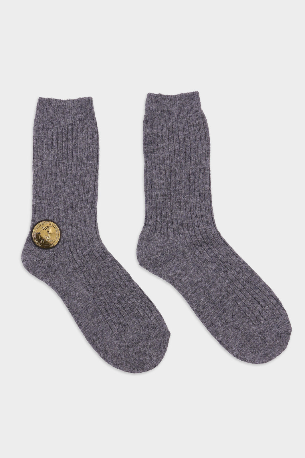 Women's Cozy Ribbed Cashmere Wool Crew Socks Gray