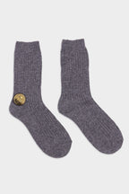 Women's Cozy Ribbed Cashmere Wool Crew Socks Gray