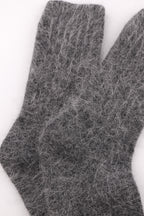 Women's Premium Angora Merino Wool Ribbed Winter Socks Gray