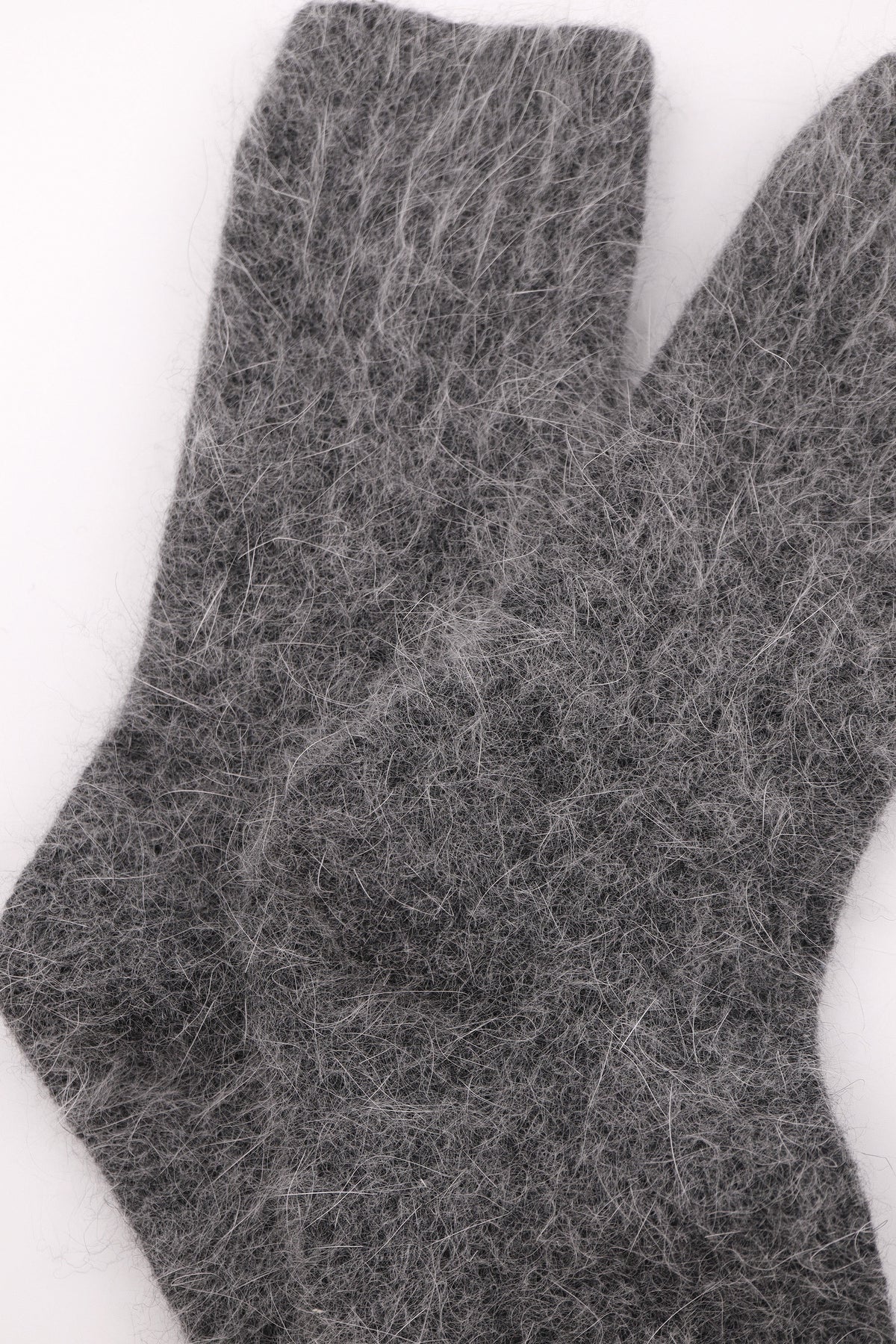 Women's Premium Angora Merino Wool Ribbed Winter Socks Gray