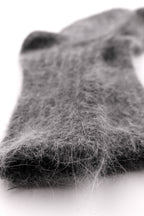 Women's Premium Angora Merino Wool Ribbed Winter Socks Gray