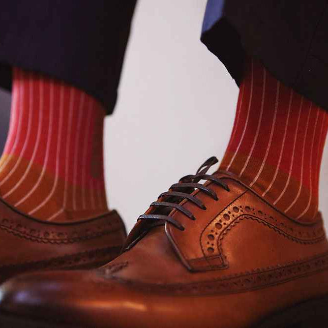 Vintage Striped Dress Socks for Men