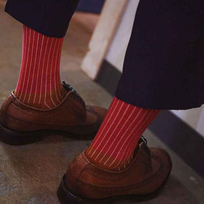Vintage Striped Dress Socks for Men