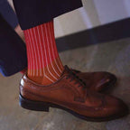 Vintage Striped Dress Socks for Men