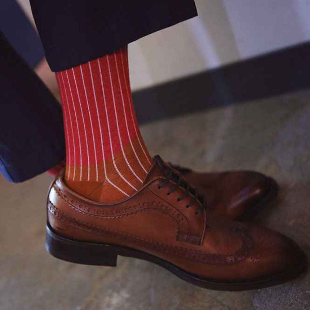 Vintage Striped Dress Socks for Men