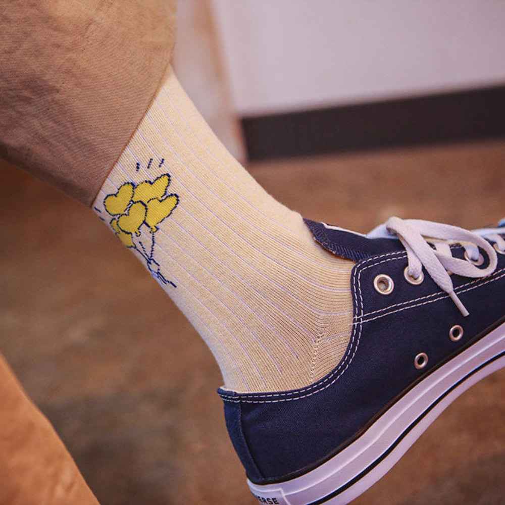 Men's Heart Balloon Graphic Casual Socks