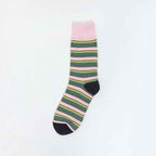 Men's Premium Combed Cotton Striped Crew Socks