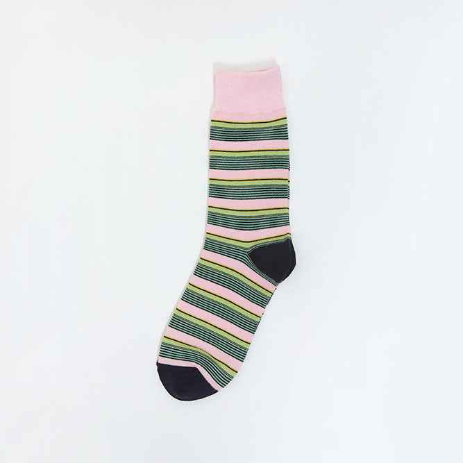Men's Premium Combed Cotton Striped Crew Socks