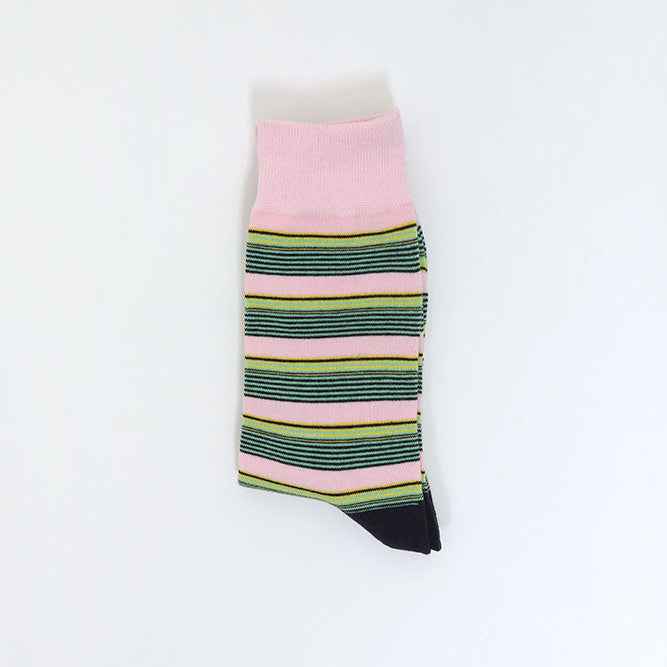Men's Premium Combed Cotton Striped Crew Socks