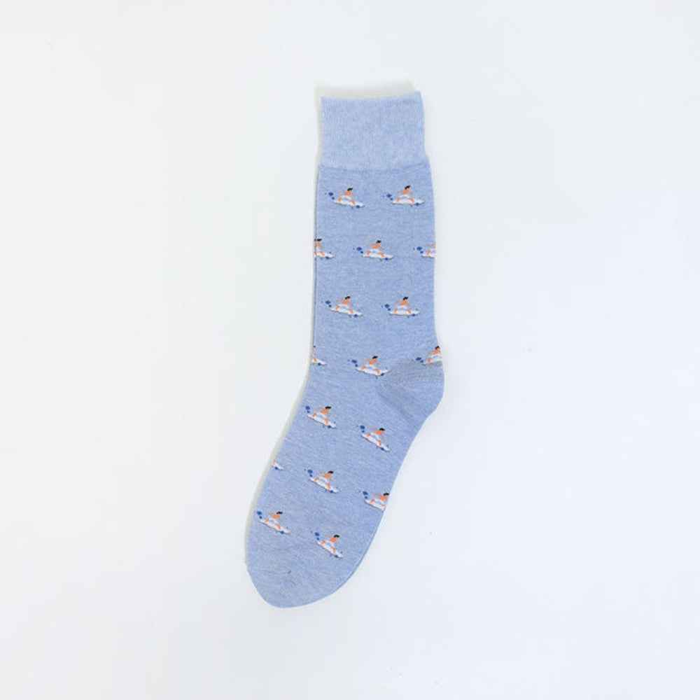 Men's Novelty Surfing Wave Seamless Graphic Socks