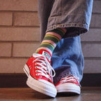 Men's Premium Combed Cotton Striped Crew Socks