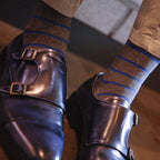 Men's Premium Combed Cotton Striped Crew Socks