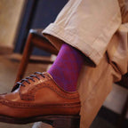 Men's High-Density Knit Diamond Pattern Crew Socks