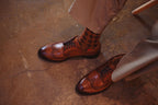 Men's High-Density Knit Argyle Diamond Business Crew Socks