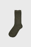 Women's Women's Textured Nep Ribbed Crew Socks Khaki