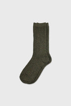 Women's Women's Textured Nep Ribbed Crew Socks Khaki