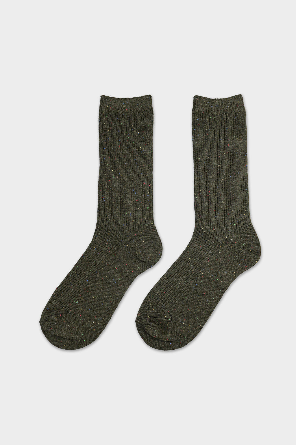 Women's Women's Textured Nep Ribbed Crew Socks Khaki