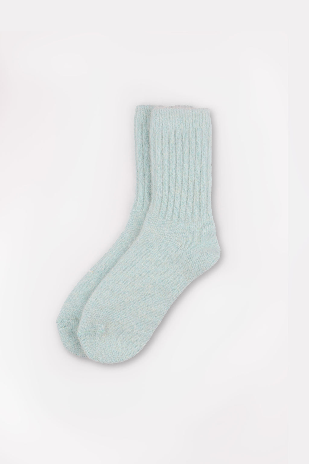 Women's Premium Angora Merino Wool Ribbed Winter Socks Mint
