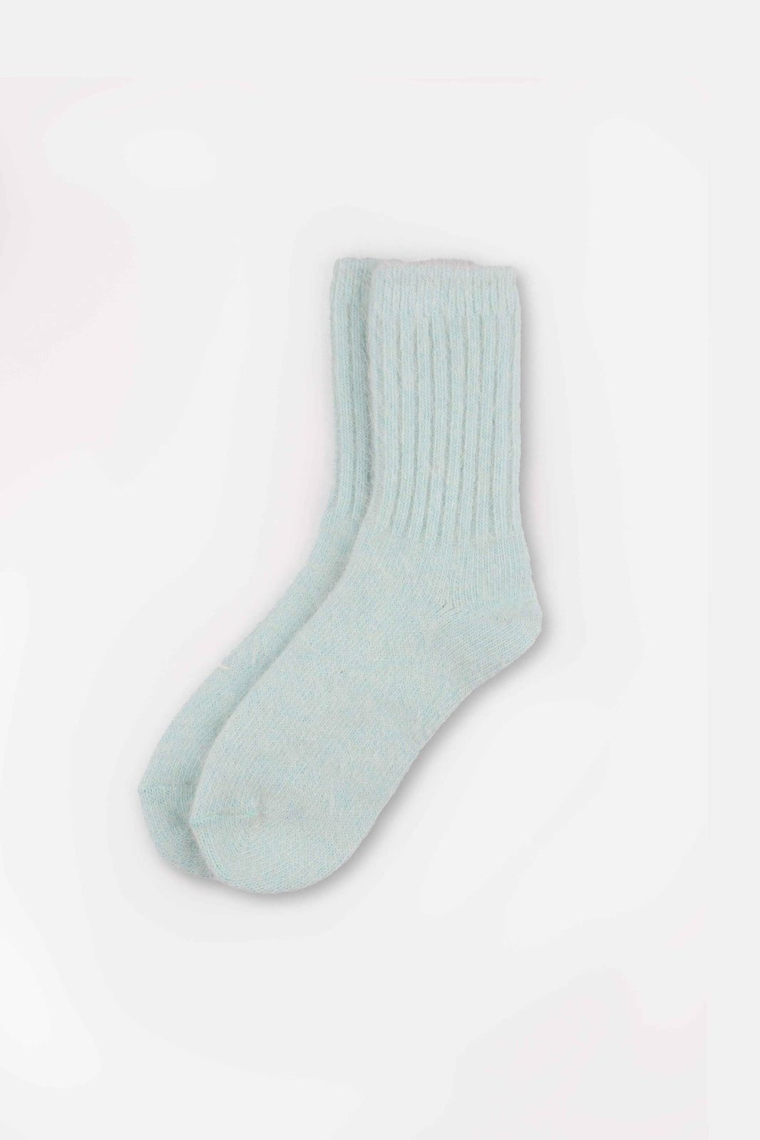 Women's Premium Angora Merino Wool Ribbed Winter Socks Mint