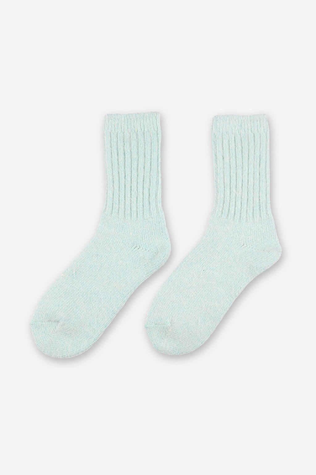 Women's Premium Angora Merino Wool Ribbed Winter Socks Mint