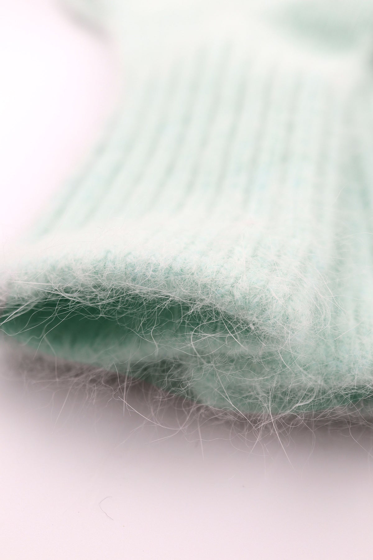 Women's Premium Angora Merino Wool Ribbed Winter Socks Mint