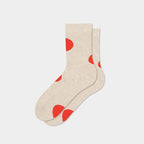 Women's Playful Red Dot Patterned Crew Socks