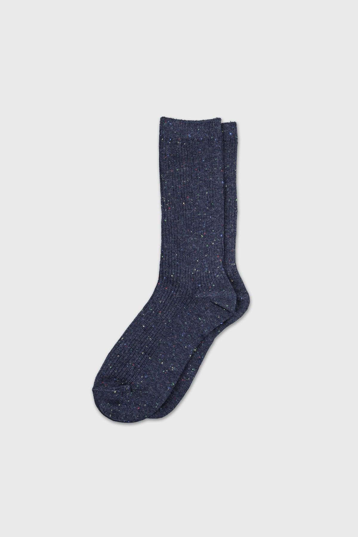 Women's Women's Textured Nep Ribbed Crew Socks Navy