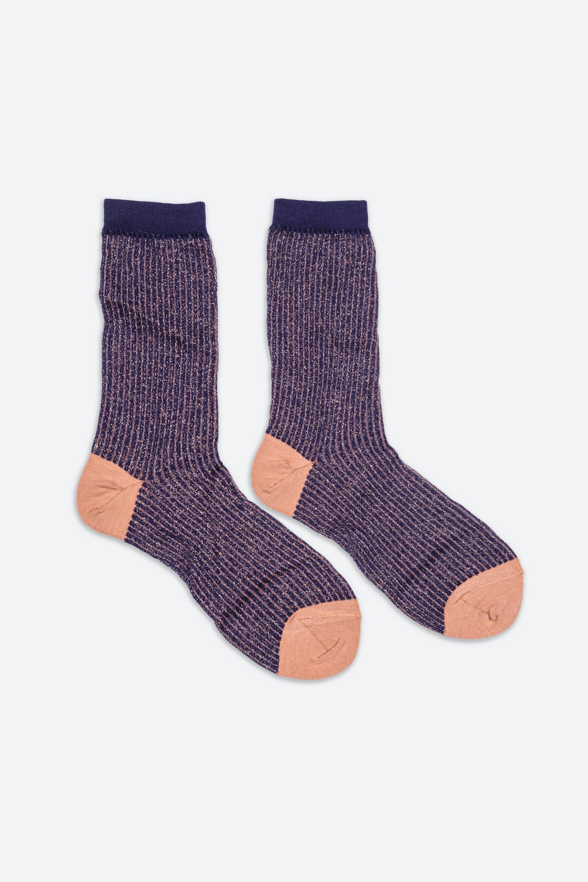 Women's Glitter Ribbed Dress Socks Navy