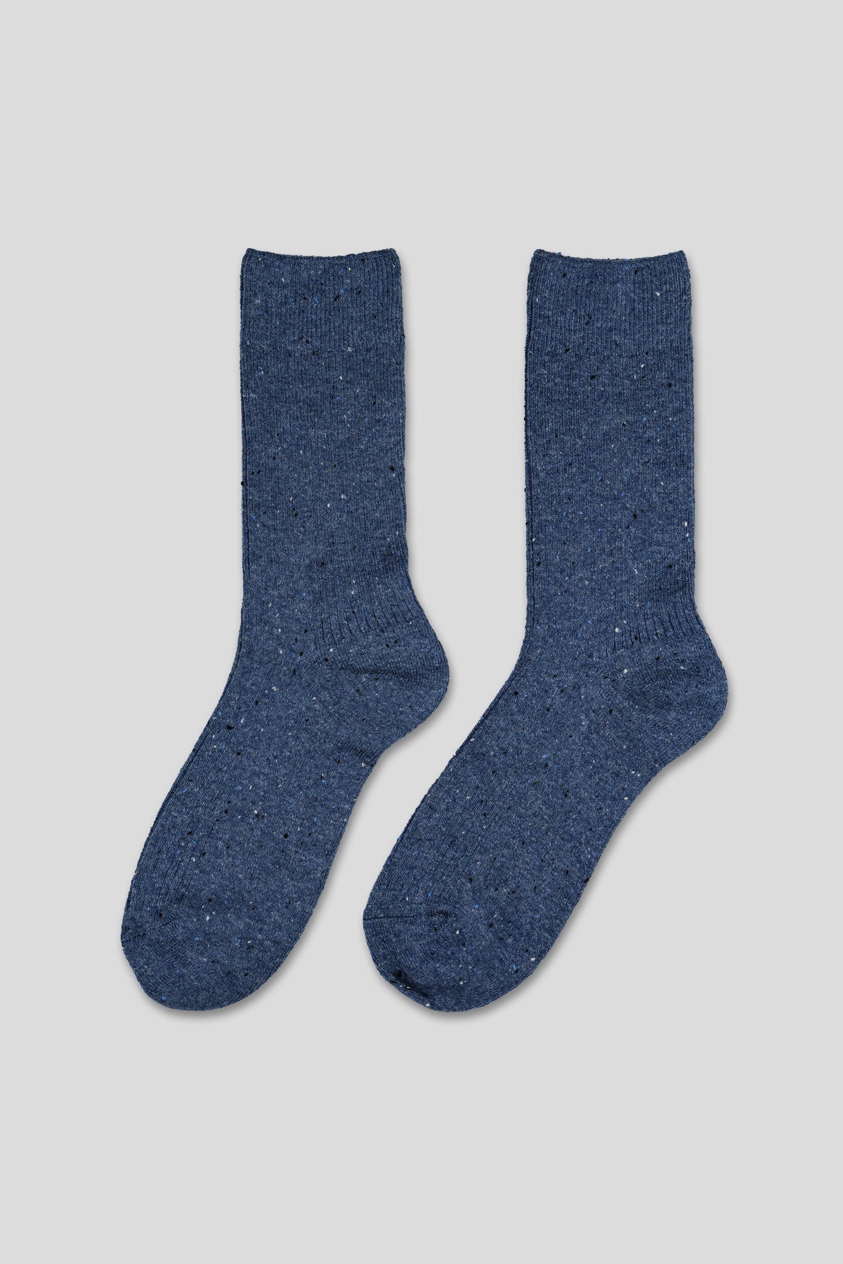 Men's Cozy Wool Blend Ribbed Knit Socks Navy