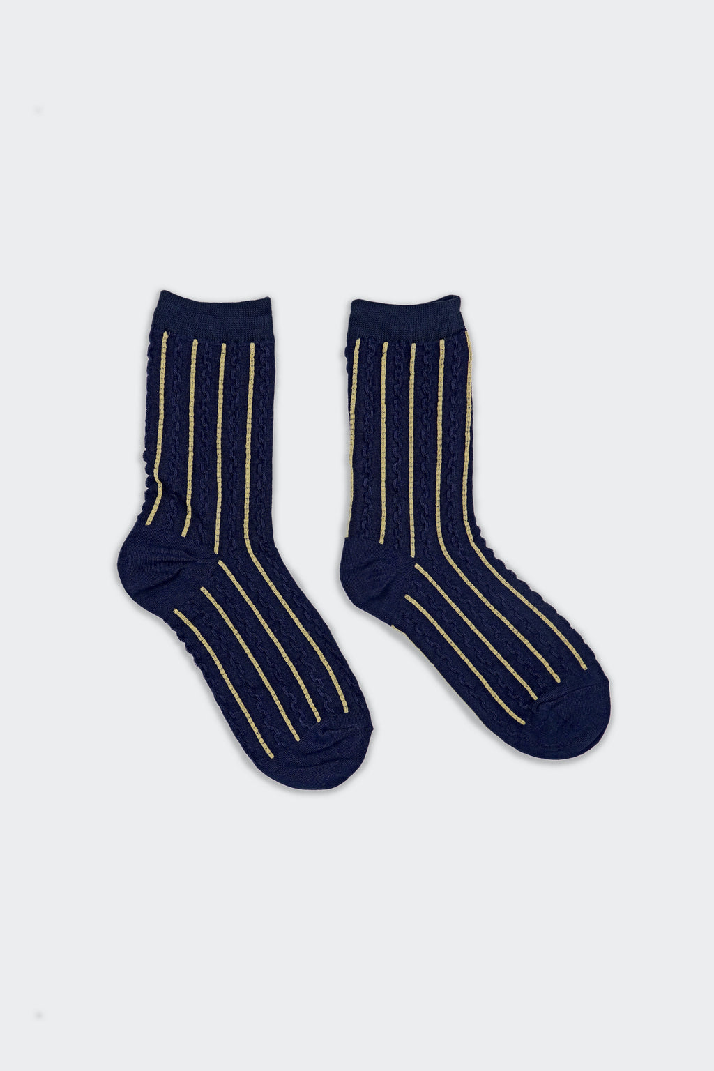 Women's Textured Cable Knit Everyday Socks Navy