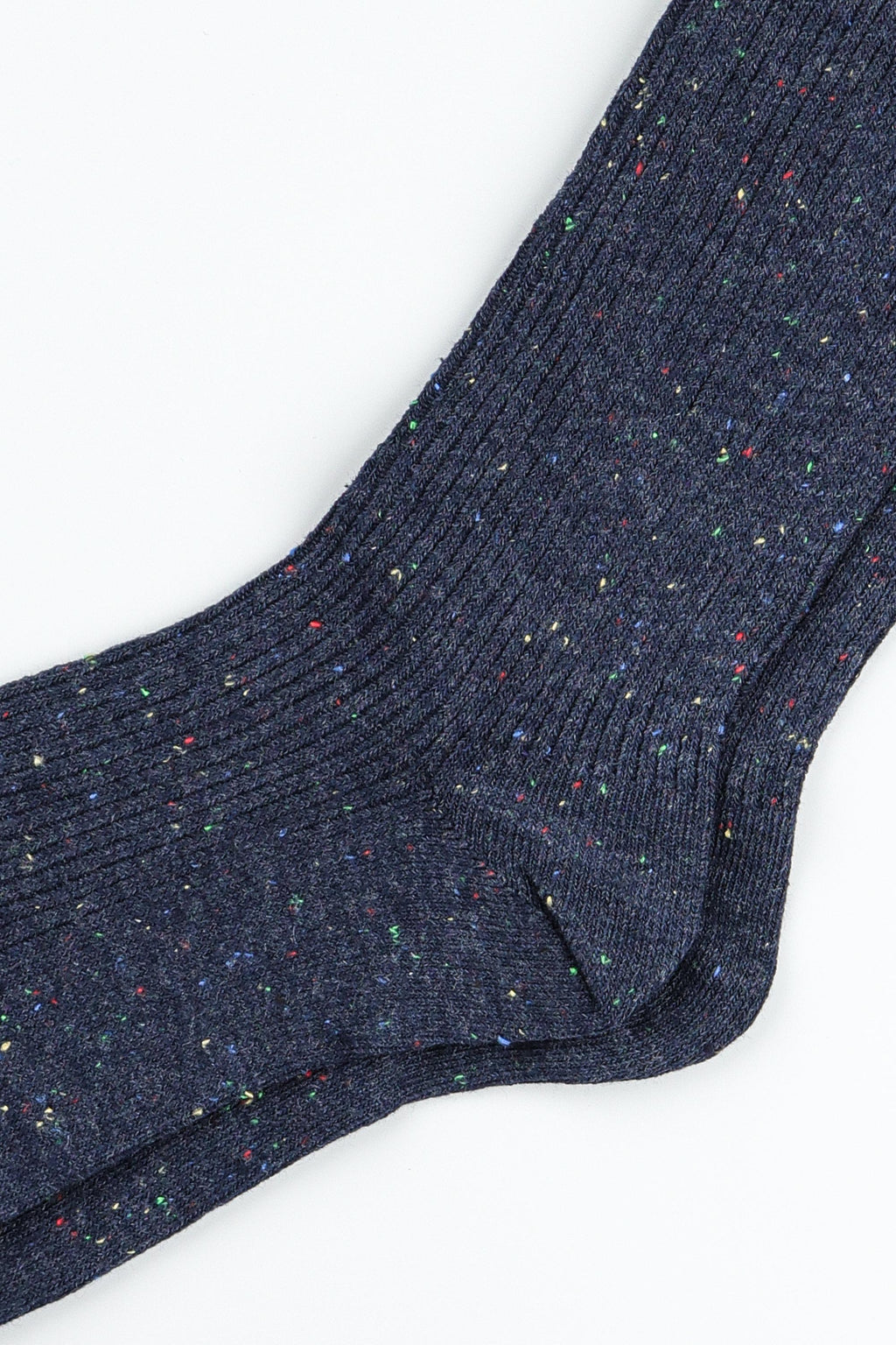 Women's Women's Textured Nep Ribbed Crew Socks Navy