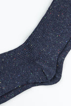 Women's Women's Textured Nep Ribbed Crew Socks Navy