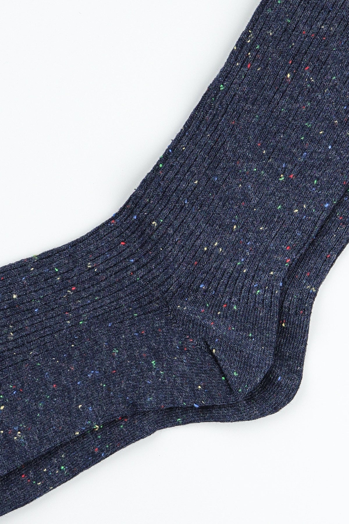 Women's Women's Textured Nep Ribbed Crew Socks Navy