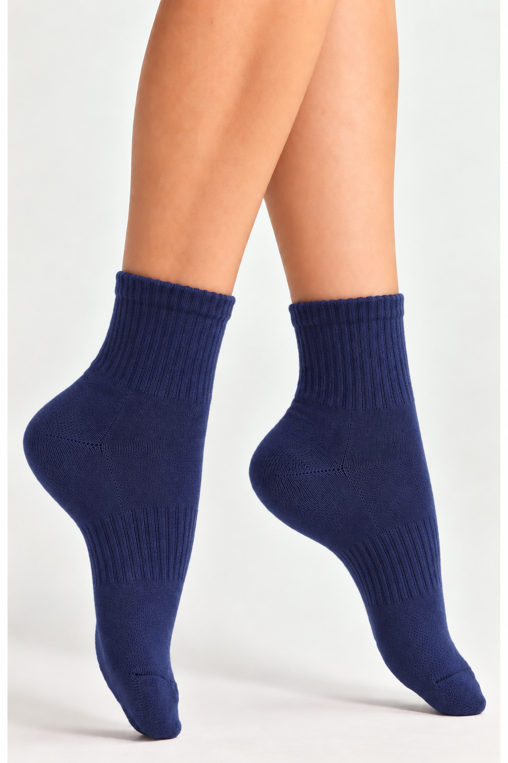 Women's Premium Cushioned Athletic Ankle Socks with Arch Support Navy