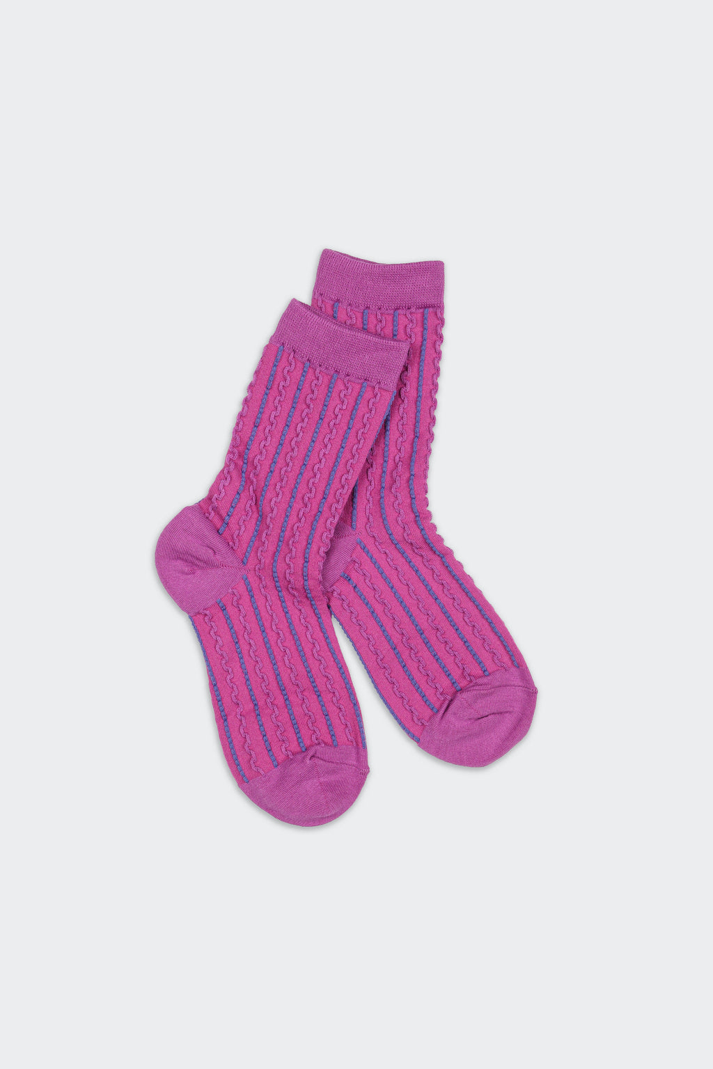 Women's Textured Cable Knit Everyday Socks Pink