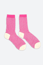 Women's Glitter Ribbed Dress Socks Pink