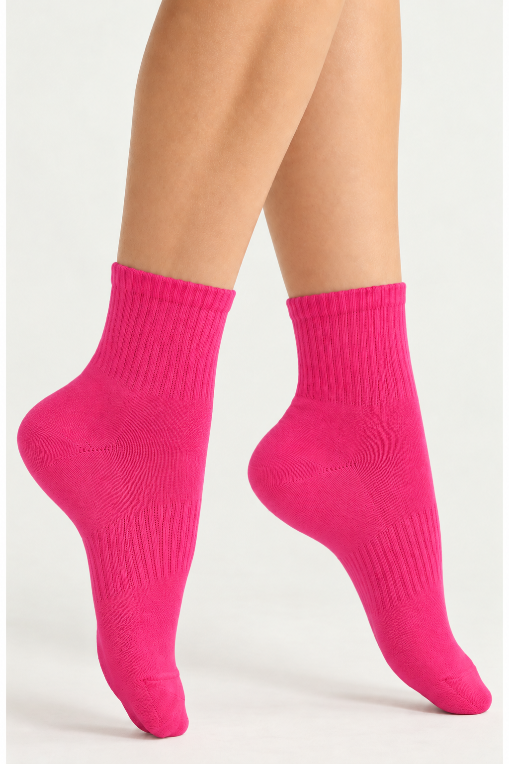 Women's Premium Cushioned Athletic Ankle Socks with Arch Support Pink