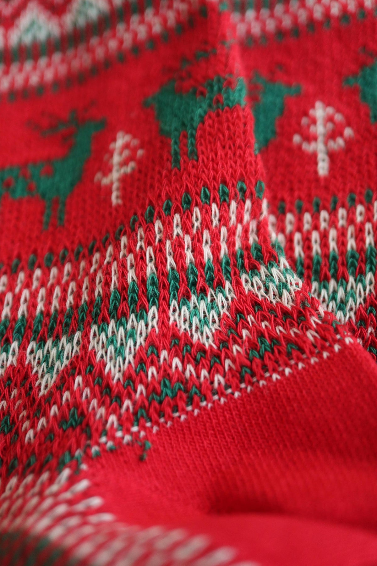 Women's Winter Holiday Fair Isle and Deer Knit Crew Socks Red-Women's Winter Holiday Fair Isle and Deer Knit Crew Socks Red