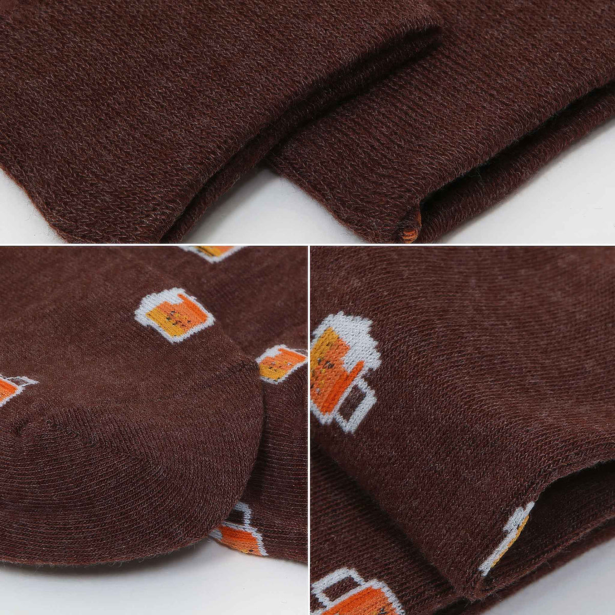 Men's Novelty Beer Pattern Crew Socks